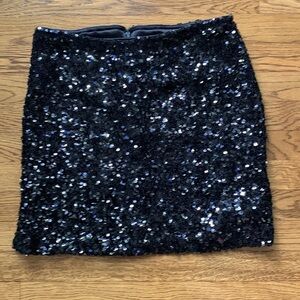 Black sequined skirt